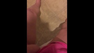 Horny Pissing on my Kitchen Floor and Wall...and then I came