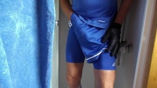 Wanking and Cumming in Chelsea Football Kit.