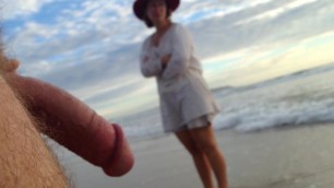 Public Erection CFNM Beach Encounter between Lady and Male Exhibitionist