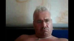 White Hair Daddy Cum over his Chest