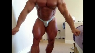 AAA more Comp Bodybuilder Lat Spreads with Bulging Posing Trunks