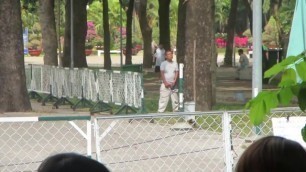 Blurry Video Older Asian Man Public Pissing outside Exhibitionist