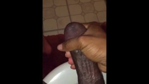 In the Bathroom Stroking my Hard Cock until I Cum