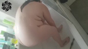 Chubby Pregnant Wife Soapy Shower Playing with Pussy miss Sassy