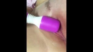 Co-ed Cums with Vibrator on her Clit