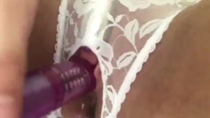 Orgasm with Toy in Crotchless Panties