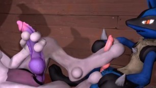 Lucario + Mewtwo Pawjob Knot