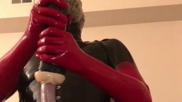 Heavy stumulation rubber cock milking