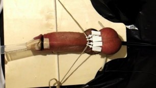 Electro Torture with Balls Clamped Up