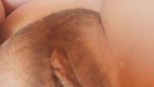 Hairy pussy orgasm squirt