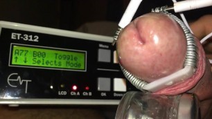 Cockhead estim electro with slow motion cumshot