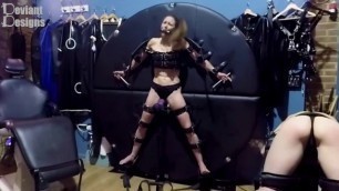 K can't Escape the Vibrator while Gagged and Strapped to the Wheel