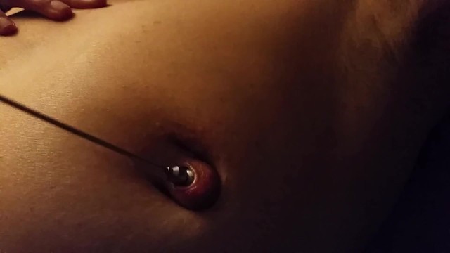 Nippleringlover Pulling 16mm Bead through Huge XXL Pierced Nipple