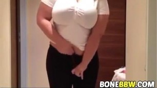 Sexy chubby babe teasing