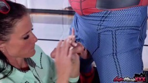 Naughty MILF Sofie Marie gives Spiderman an Amazing Blowjoba